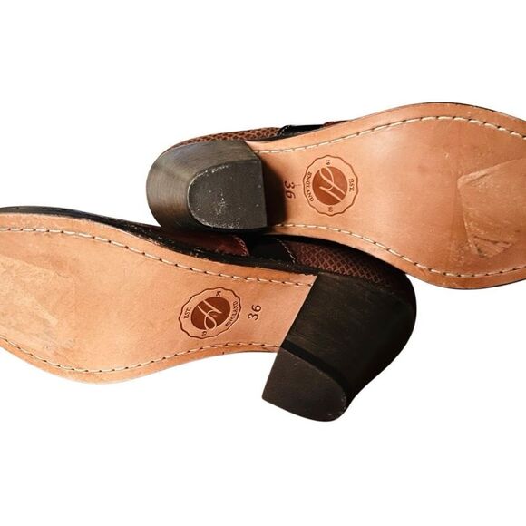 NWOT H By Hudson London Snake Leather
Ankle Boots Heeled Brown Sz 36 US Sz 5. - Picture 7 of 7